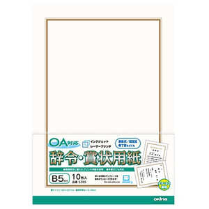 オキナ OA対応 辞令・賞状用紙 B5 SZB5 オキナ OA対応 辞令・賞状用紙 B5 SZB5