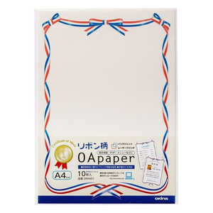 オキナ OA対応用紙 リボン柄A4 SRA401 オキナ OA対応用紙 リボン柄A4 SRA401