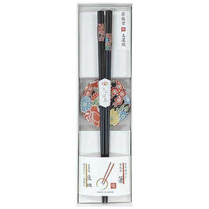 アオバ 箸&豆皿セット 食洗機対応 箸 約23cm 四季友禅 53722 アオバ 箸&豆皿セット 食洗機対応 箸 約23cm 四季友禅 53722