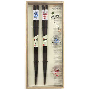 アオバ 箸&箸置きセット 桐箱入 箸 約23cm 歌舞伎 隈取 54958 アオバ 箸&箸置きセット 桐箱入 箸 約23cm 歌舞伎 隈取 54958