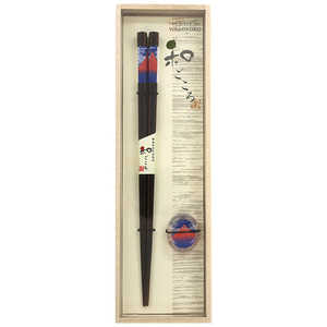 アオバ 箸&箸置きセット 桐箱入 箸 約23cm 浮世絵 富士山 54959 アオバ 箸&箸置きセット 桐箱入 箸 約23cm 浮世絵 富士山 54959