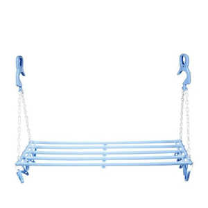 サワフジ バスタオルハンガー5枚掛ピンチ10付(ライトブルー) SBH-05