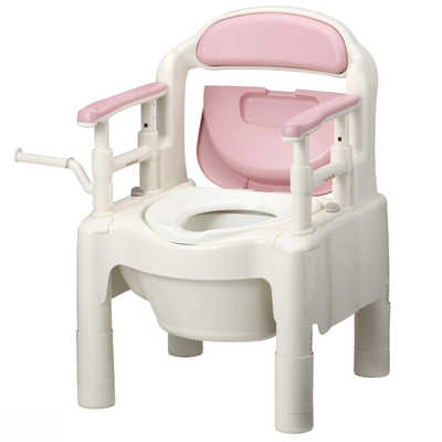 ポータブルトイレ ピンクとホワイト アロン化成 ポータブルトイレ ポータブルトイレFX-CP (補高スペーサー