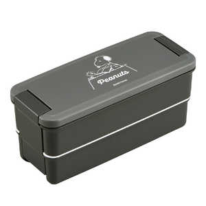 オーエスケー 弁当箱 650ml ランチボックス二段 仕切付 スヌーピー ブラック PCW650D