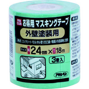 アサヒペン PCお徳用マスキングテープ 24X3巻入り (外壁塗装用) AP9016001