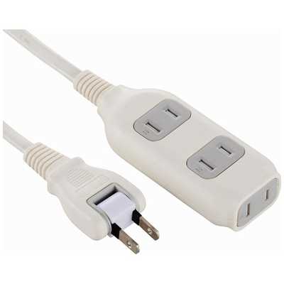 オーム電機 シャッター付き 安全タップ 3個口 10m HS-T1271W の通販
