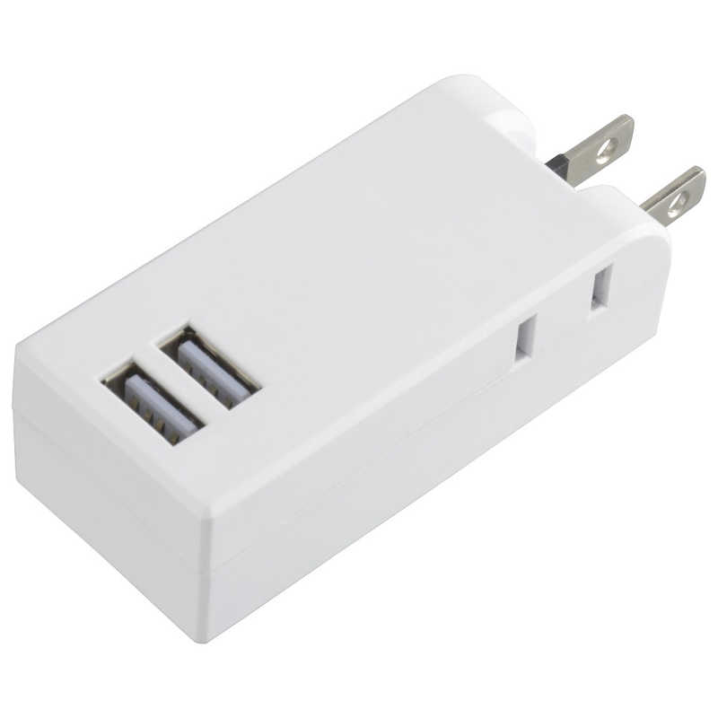 ORIGINALBASIC ORIGINALBASIC USB付き電源タップ ［直挿し /2個口 /スイッチ無 /2ポート］ 白 OBR-T202A-W OBR-T202A-W