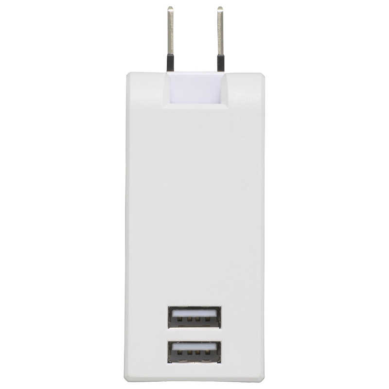 ORIGINALBASIC ORIGINALBASIC USB付き電源タップ ［直挿し /2個口 /スイッチ無 /2ポート］ 白 OBR-T202A-W OBR-T202A-W