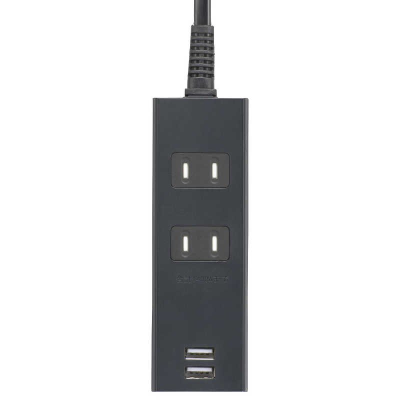 ORIGINALBASIC ORIGINALBASIC USB付き電源タップコード有り ［1.0m /2個口 /スイッチ無 /2ポート］ 黒 OBR-T212A-K OBR-T212A-K