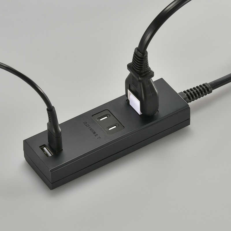 ORIGINALBASIC ORIGINALBASIC USB付き電源タップコード有り ［1.0m /2個口 /スイッチ無 /2ポート］ 黒 OBR-T212A-K OBR-T212A-K