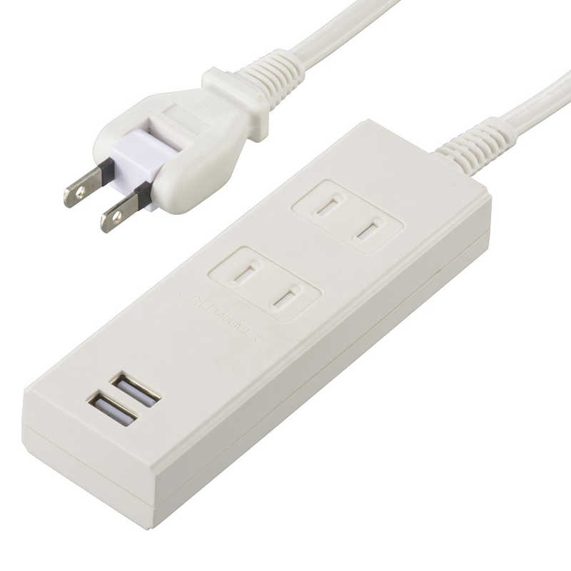 ORIGINALBASIC ORIGINALBASIC USB付き電源タップコード有り ［2.0m /2個口 /スイッチ無 /2ポート］ 白 OBR-T222A-W OBR-T222A-W