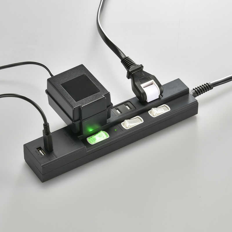 ORIGINALBASIC ORIGINALBASIC USB付き節電タップコード有りType-C付 ［3.0m /3個口 /スイッチ付き(個別) /2ポート］ 黒 OBB-TPK331AC-K OBB-TPK331AC-K