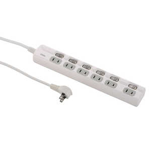 オーム電機 LED個別スイッチ付き 節電タップ 6個口 5m [6個口 /スイッチ付き（個別）] HS-T1978W