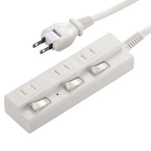 ビックアイデア 個別スイッチ付節電タップ3個口2m ［2.0m / 3個口 / スイッチ付き(個別)］ 白 BIT-ST321W