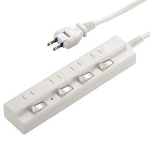 ビックアイデア 個別スイッチ付節電タップ4個口2m ［2.0m / 4個口 / スイッチ付き(個別)］ 白 BIT-ST421W