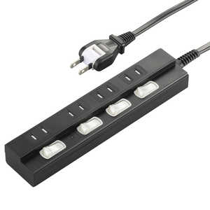 ビックアイデア 個別スイッチ付節電タップ4個口2m ［2.0m / 4個口 / スイッチ付き(個別)］ 黒 BIT-ST421K