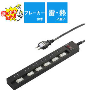 ビックアイデア 個別集中スイッチ付節電タップ6個口2m ［2.0m / 6個口 / スイッチ付き(一括・個別混合)］ 黒 BIT-VT621K