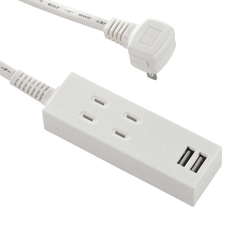 オーム電機 オーム電機 USBポート付安全タップ 2個口 1m HS-TU21PBT-W [1m] HS-TU21PBT-W [1m]