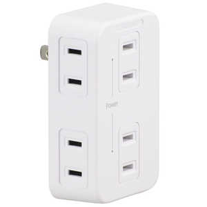 オーム電機 発煙ガードタップ 6個口 ホワイト HS-TM6HS3-W オーム電機 発煙ガードタップ 6個口 ホワイト HS-TM6HS3-W