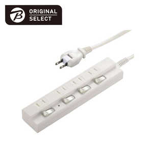 ORIGINALSELECT 個別スイッチ付節電タップ4個口2m 白 HSBK-TPK42-W ORIGINALSELECT 個別スイッチ付節電タップ4個口2m 白 HSBK-TPK42-W