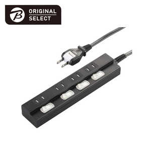ORIGINALSELECT 個別スイッチ付節電タップ4個口2m 黒 HSBK-TPK42-K ORIGINALSELECT 個別スイッチ付節電タップ4個口2m 黒 HSBK-TPK42-K