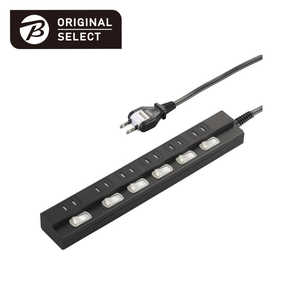 ORIGINALSELECT 個別スイッチ付節電タップ6個口2m 黒 HSBK-TPK62-K ORIGINALSELECT 個別スイッチ付節電タップ6個口2m 黒 HSBK-TPK62-K