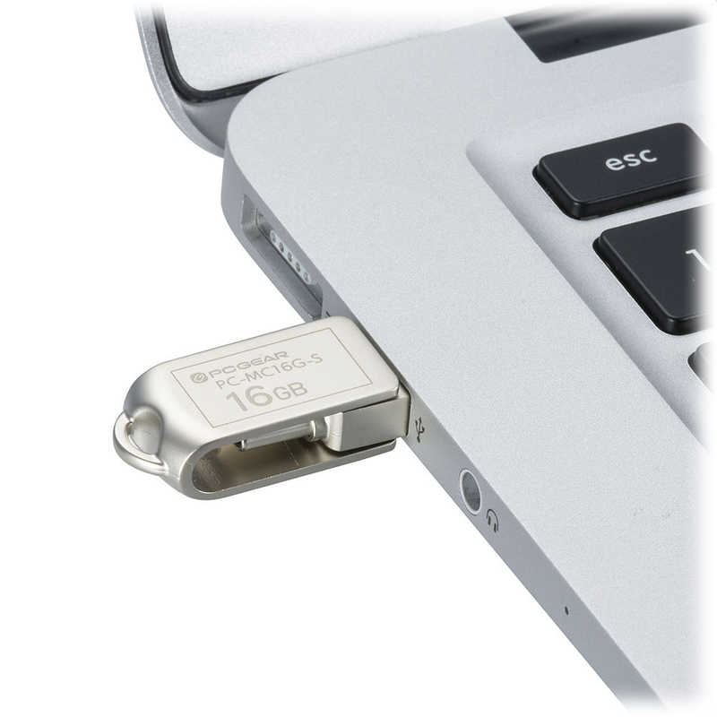 オーム電機 オーム電機 USBメモリー 16GB TypeC＆TypeA対応 PCGEAR ［16GB /USB TypeA＋USB TypeC /USB3.2 /回転式］ PC-MC16G-S PC-MC16G-S