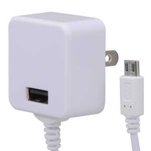 オーム電機 ACアダプタｰ USB+MicroUSB 1A MAV-AUM1-W ホワイト