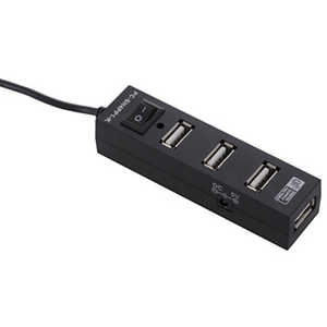 オーム電機 USB-Aハブ ブラック [USB2.0対応/4ポｰト/バスパワｰ] PC-SH4PP1-K
