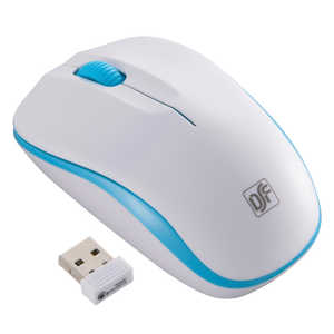 オーム電機 ワイヤレスマウス IR LED Mサイズ ホワイト/ブルｰ PC-SMWIM32WA