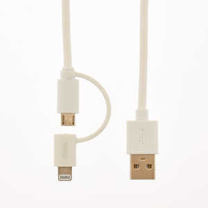 オーム電機 ライトニング変換アダプター付 micro USBケーブル 1.8m IP-C18MNH-W オーム電機 ライトニング変換アダプター付 micro USBケーブル 1.8m IP-C18MNH-W