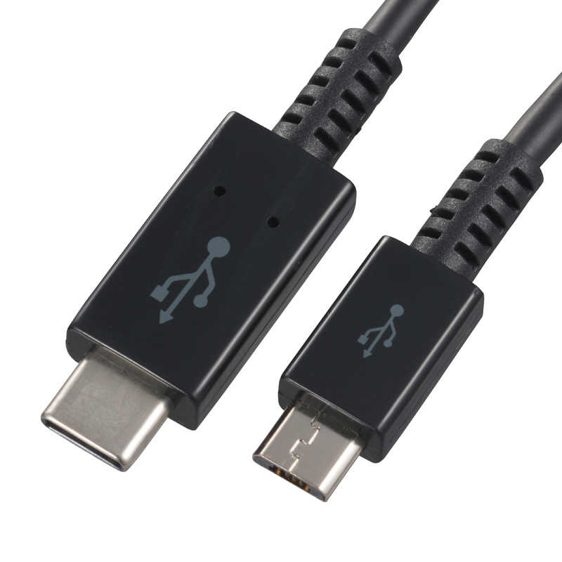 オーム電機 オーム電機 1.0m[USB-C ⇔ micro USB]2.0ケーブル 充電･転送 SMT-L10CM-K SMT-L10CM-K