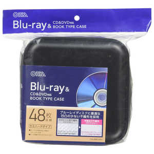 オーム電機 Blu-ray＆CD＆DVD対応ブックタイプケース セミハード 48枚収納 ブラック OA-RBRC48-K