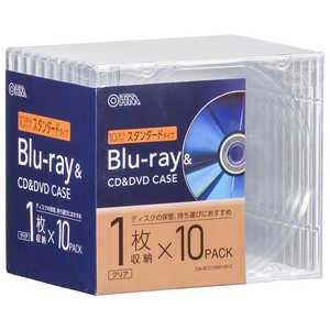オーム電機 Blu-ray＆CD＆DVDケース 厚み10mmスタンダードタイプ クリア 10個パック OA-RCD10M10P-C