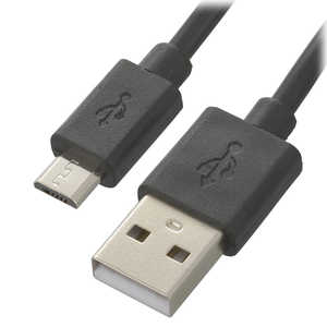 オーム電機 USBケーブル2A USB-マイクロB 1.0m ブラック SMT-LB1M-K