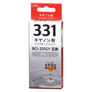 オーム電機 キヤノン互換インク BCI-331GY 染料グレー INK-C331-GY