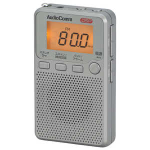 オーム電機 ポータブルラジオ ワイドFM対応 グレー RAD-P2229S-H
