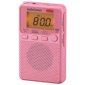 オーム電機 ポータブルラジオ ワイドFM対応 ピンク RAD-P2229S-P