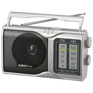 オーム電機 AudioComm AM/FMポータブルラジオ シルバー RADT208S