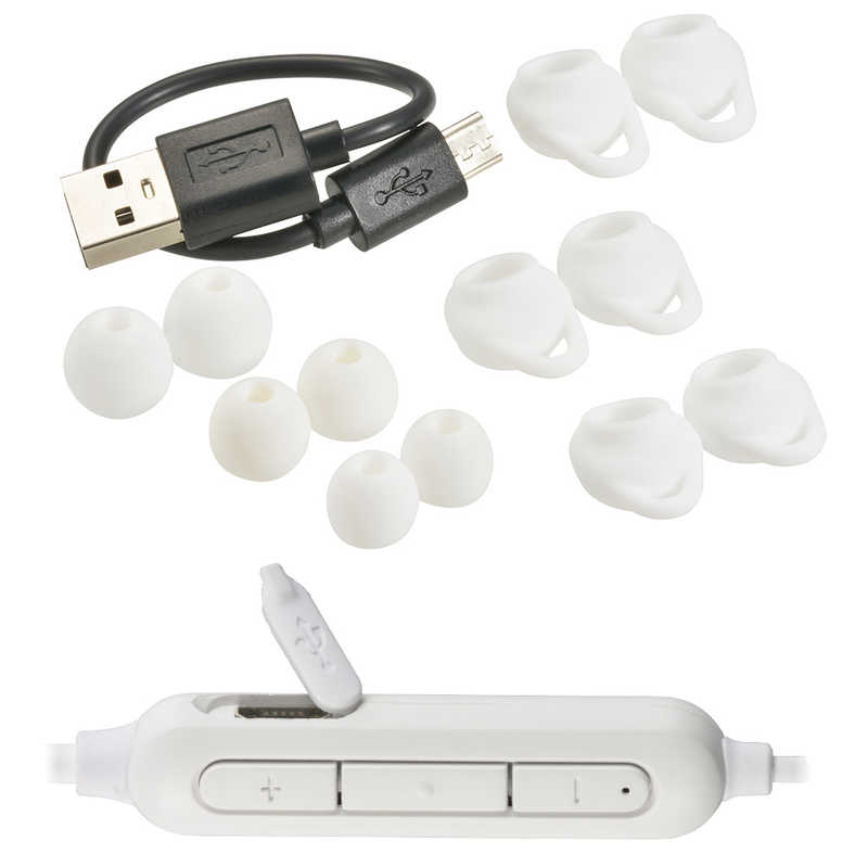 オーム電機 オーム電機 ワイヤレスネックバンドイヤホン ホワイト [マイク対応 /ワイヤレス(ネックバンド) /Bluetooth] HP-W215N-W HP-W215N-W