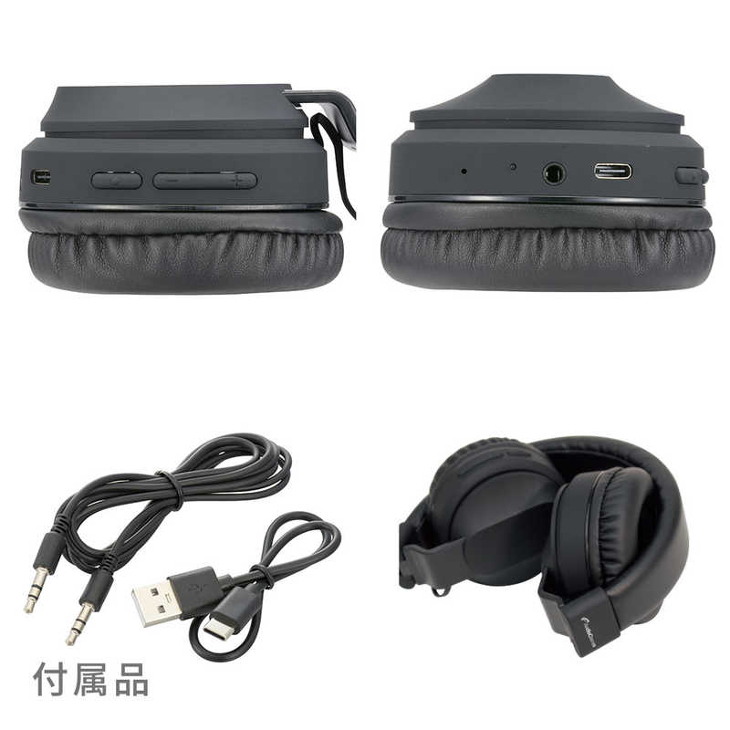 オーム電機 オーム電機 ワイヤレスヘッドホン AudioComm ［Bluetooth］ ブラック HP-W310N-K HP-W310N-K