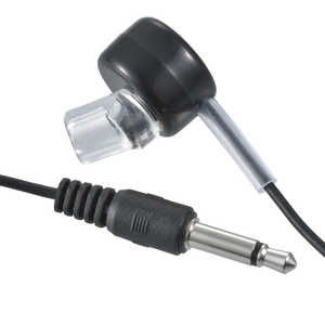 オーム電機 片耳モノラルイヤホン ブラックK [φ3.5mm ミニプラグ] EAR-B353-K