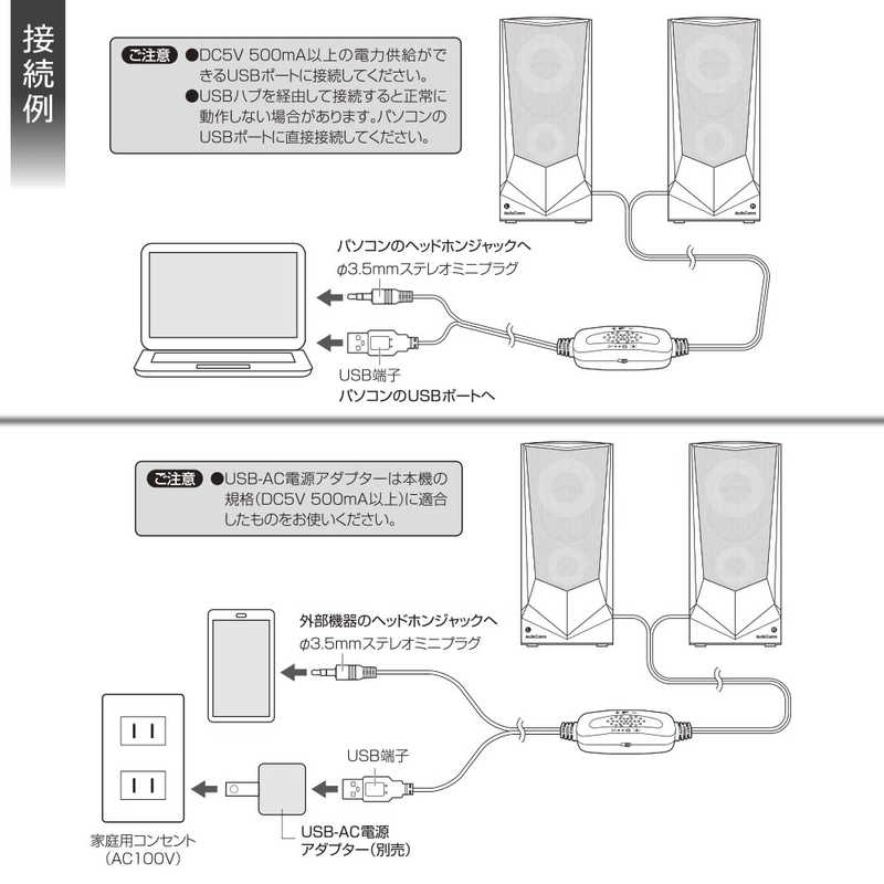 オーム電機 オーム電機 USB電源スピーカー LEDイルミネーション機能付き AudioComm ブラック ［USB電源 /2.0ch］ ASP-U175Z ASP-U175Z