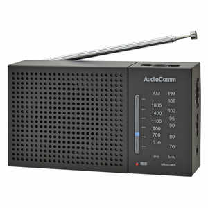 オーム電機 AM/FMハンディラジオ ブラック ［ワイドFM対応 /AM/FM］ RAD-H234N-K