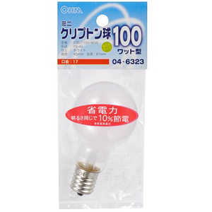 オーム電機 電球 ミニクリプトン球 ホワイト [E17 /電球色 /1個 /一般電球形] LB-PS4700K-W