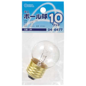 オーム電機 電球 ミニボール球 クリア [E26 /電球色 /1個 /ボール電球形] LB-G4610-C