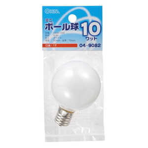 オーム電機 電球 ミニボール球 ホワイト [E17 /電球色 /1個 /ボール電球形] LB-G5710-W