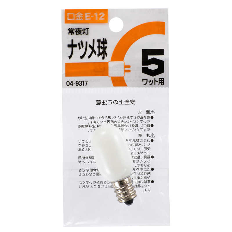 オーム電機 オーム電機 ナツメ球 5W 1P 白 LB-T0205-W LB-T0205-W