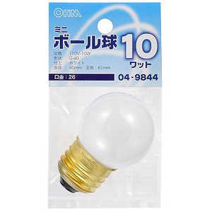 オーム電機 ミニボール球 ホワイト [E26 /電球色 /1個 /ボール電球形] LB-G4610-W