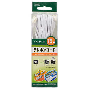 オーム電機 テレホンコード スリムタイプ 15m TELC2638S オーム電機 テレホンコード スリムタイプ 15m TELC2638S
